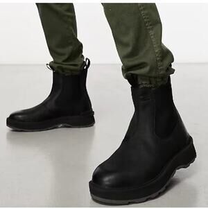 Sorel Men's 9 Black Nubuck Leather Hi-Line Chelsea Waterproof Boots Pull on